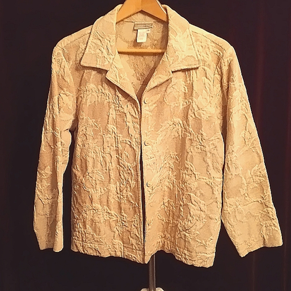 Beige Coldwater Creek embossed jacket